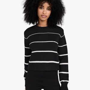 Black and White Striped Women's Sweater